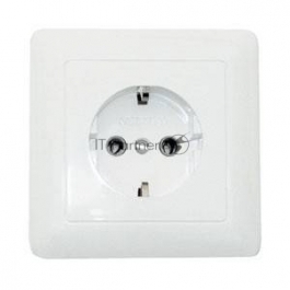 Розетка WESSEN RS16-134-BХИТ белый 1-я с/з 16А скрытый монтаж