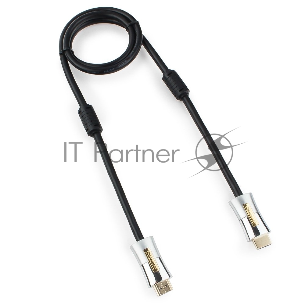 Кабель Cablexpert HDMI, серия Platinum, 1 м, v2.0, M/M, позол.разъемы, металлический корпус, ферритовые кольца, блистер