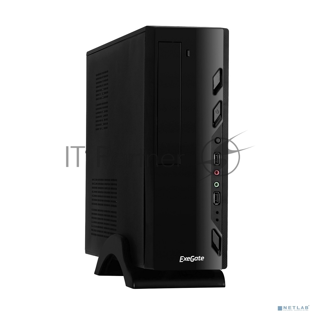 Компьютерный корпус ExeGate EX268694RUS Компьютерный корпус MiniITX ExeGate MI-208 Black, miniITX/mATX, M350, 80мм, 2хUSB, Audio