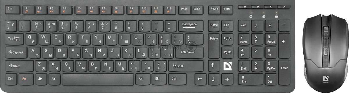 Комплект клавиатура+мышь Defender Columbia C-775 беспроводной, USB, 1600 DPI, чёрный