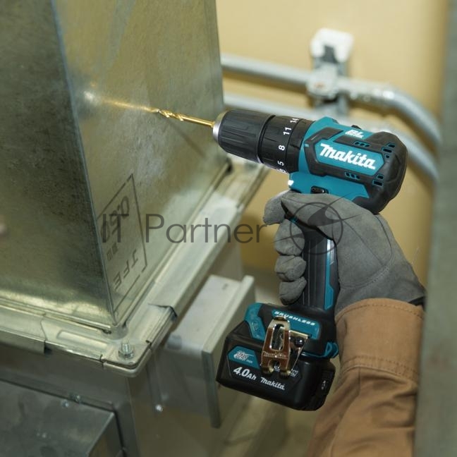 Дрель-шуруповерт Makita HP332DWME, 10,8 В, 4 Ач, 35 Нм, бесщеточный, ударный