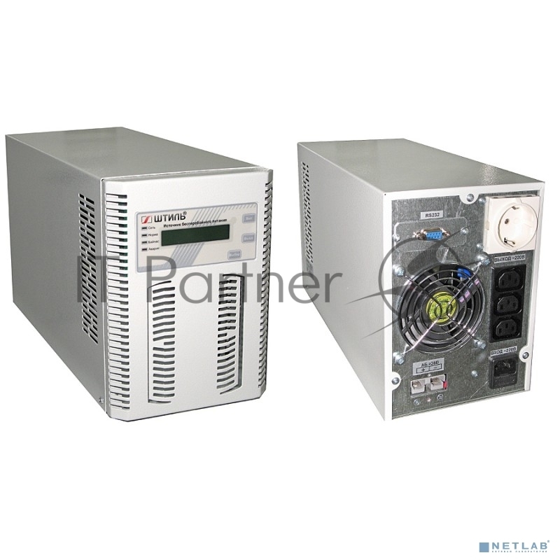 ST1103SL Источник бесперебойного питания Штиль 3 кВА, напольный, однофазный, встроенные АБ 8х9 Ач, 2,7Квт, напряжение 220В, Типоразмер 346х210х443мм, серый