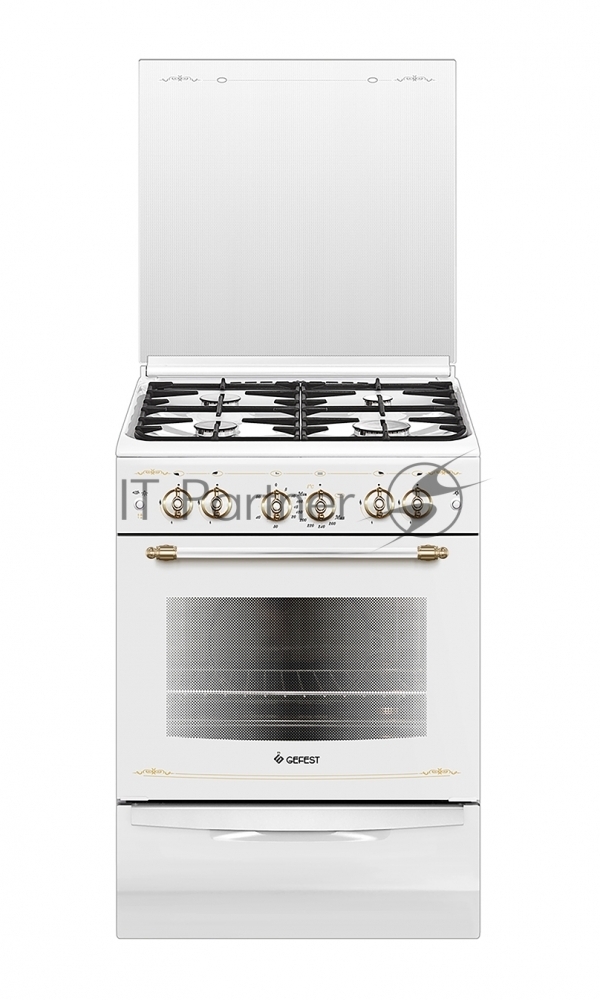 Плита газовая Gefest ПГ 6100-02 0181 белый, конфорок 4 шт, духовка 52 л, 60 см x 85 см x 60 см