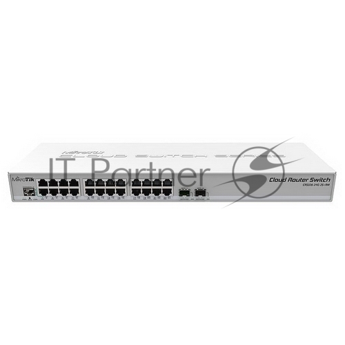 Коммутатор MikroTik CRS326-24G-2S+RM, 24×1 Гбит/с + 2×10 Гбит/с SFP+, управляемый
