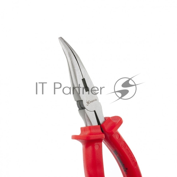 Длинногубцы Matrix Econom 17494, 160 мм, изогнутые шлифованные, пластмассовые рукоятки