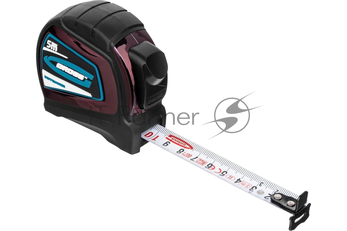 Рулетка Gross 31123 ''doppelhaken'' 5 м x 19 мм двухсторонний зацеп нейлон двуст. шкала автоматич