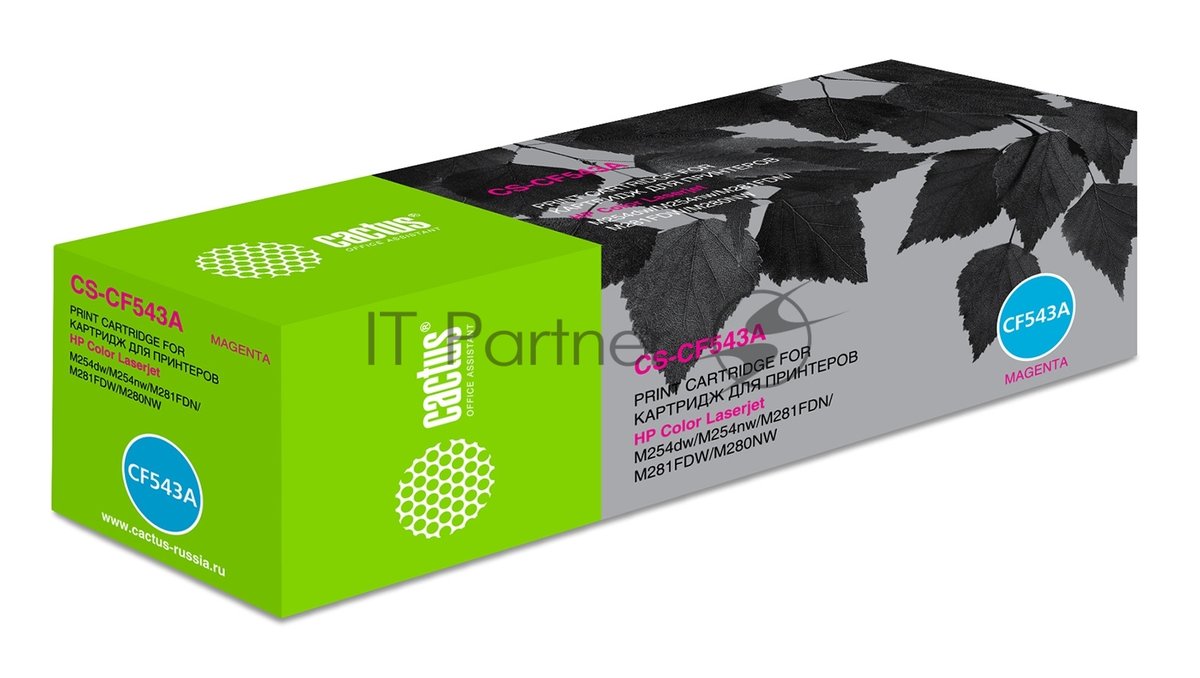 Картридж лазерный Cactus CS-CF543A пурпурный (1400 стр.) для HP LJ M254dw/M280nw/M281fdn