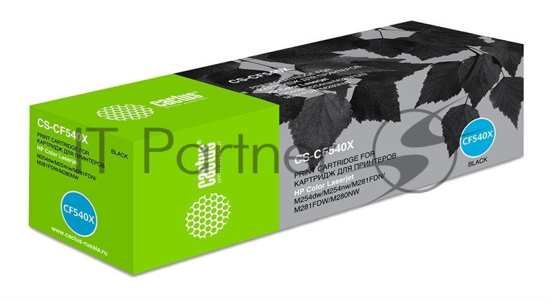 Картридж лазерный Cactus CS-CF540X черный (3200 стр.) для HP LJ M254dw/M280nw/M281fdn