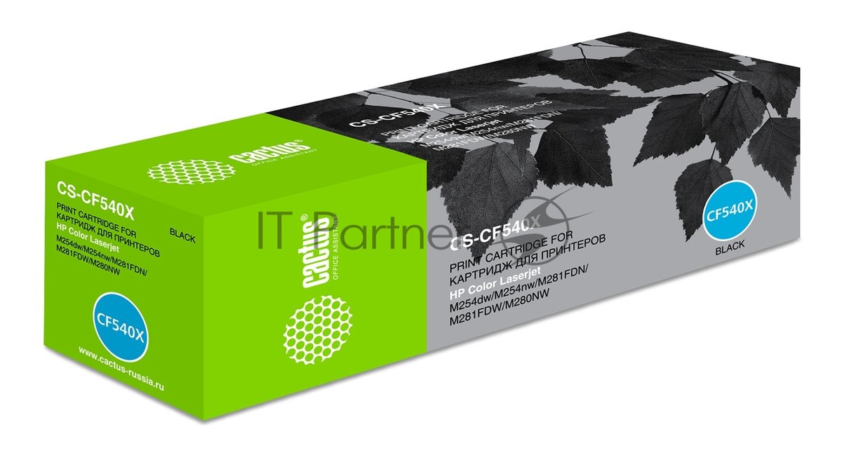 Картридж лазерный Cactus CS-CF540X черный (3200 стр.) для HP LJ M254dw/M280nw/M281fdn