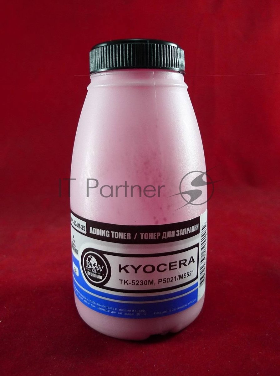 Тонер для Kyocera TK-5230M, P5021/M5521 Magenta (фл. 35г) 2.2K B&W Premium фас. Россия