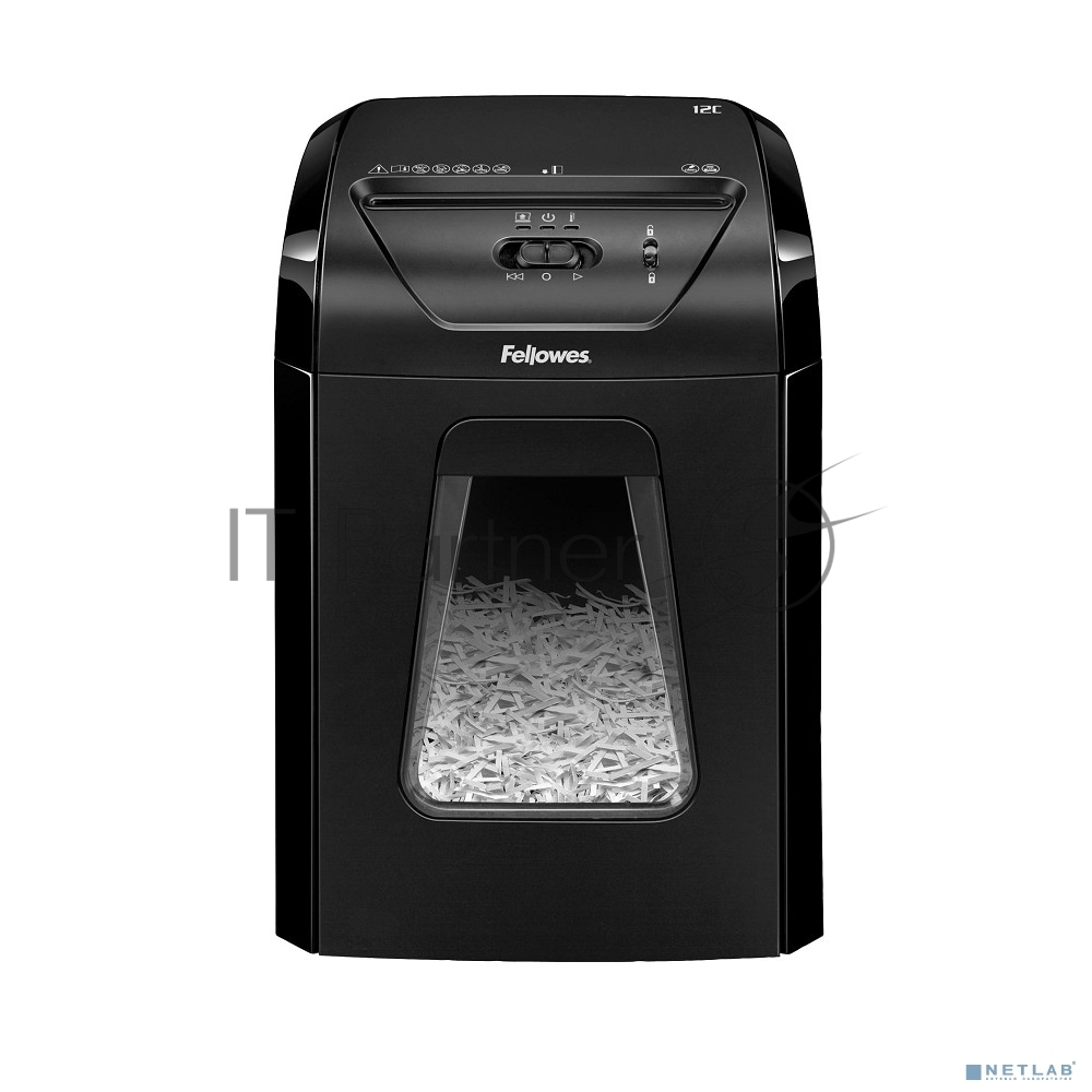 Шредер Fellowes PowerShred 12C FS-71201 DIN P-4, 4х40мм, 12лст., 18лтр.,Safety Lock