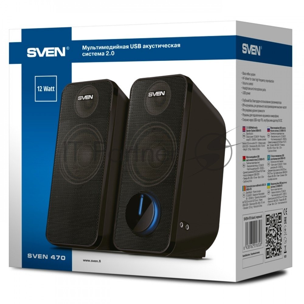 Портативная колонка SVEN 470 12Вт черный