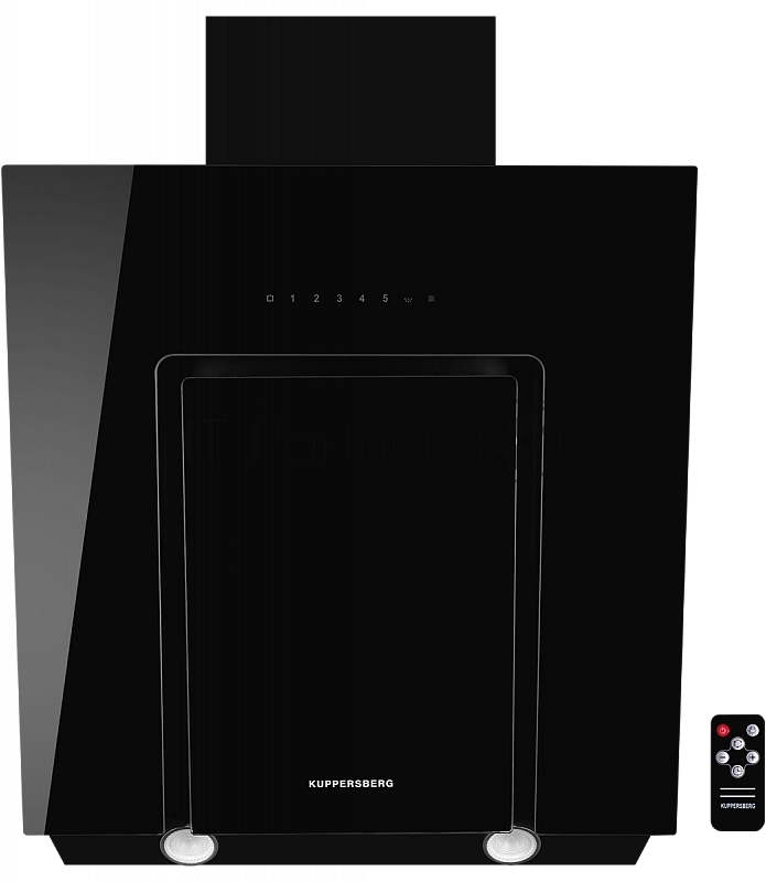 Вытяжка Kuppersberg F 660, ширина 60 см, отвод/рециркуляция, 900 м3/час, сенсорное управление, таймер, 5 скоростей, галогенное освещение 2х20 Вт, металлические жироулавливающие фильтры, угольный фильтр KF-СM (опция), 42-47 дБ, черное стекло SCHOTT
