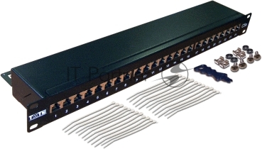Патч-панель Lanmaster TWT-PP24STP 19" 1U 24xRJ45 кат.5E FTP