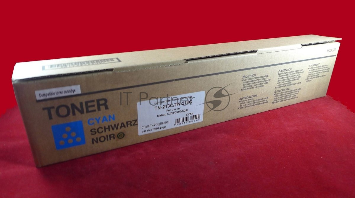 Тонер Konica-Minolta bizhub C200/C203/C253 cyan TN-213C/TN-214C (туба 374г) JPN