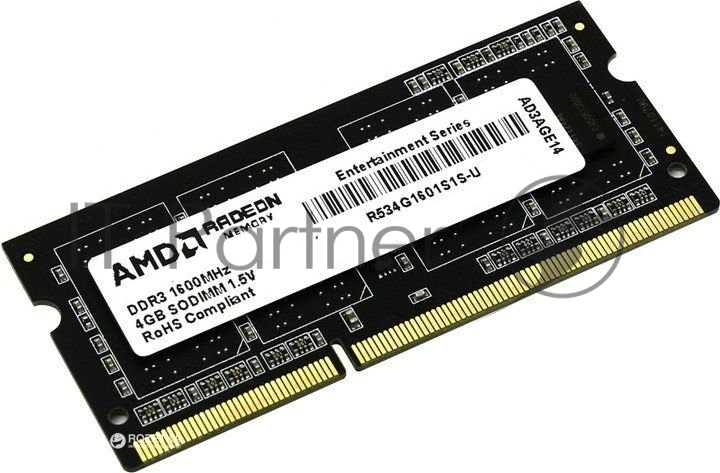 Оперативная память AMD Radeon R5, DDR3, 4Gb (1x4GB), 1600MHz, CL11, SO-DIMM