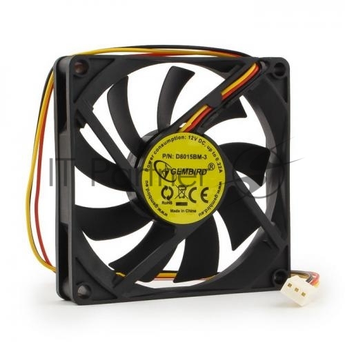 Вентилятор Gembird D8015ВM-3, 80x80x15 подшипник, 3 pin, провод 30 см , OEM 100