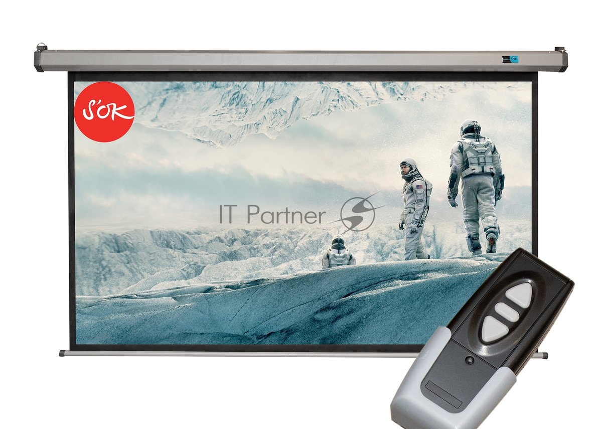 Экран Pro 200x112см Motoscreen 16:9 настенно-потолочный(моторизованный) 90' фибергласс, серый корпус