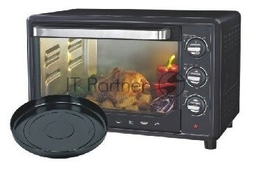 Мини-печь Sakura SA-7001BP 35л, духовка 1600 Вт,, механ.управление, 3 режима работы духовки (верх, низ, верх+низ), таймер на 60 минут, регулировка температуры духовки, комплектация - металлическая решетка, противень, круглая форма для выпечки (230х50 мм), ухват. : черный.