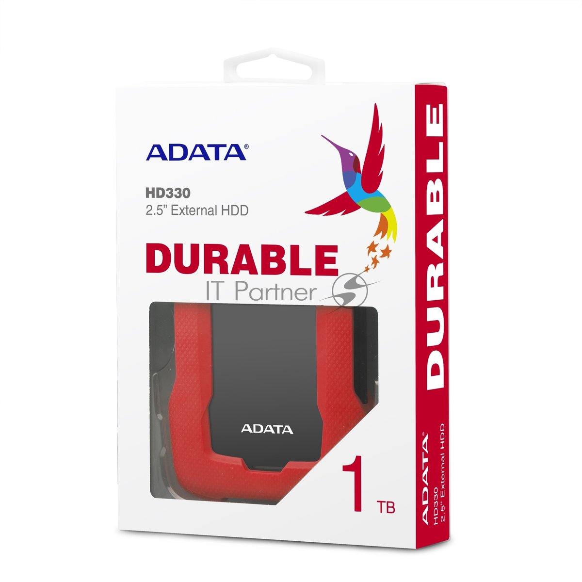 Внешний HDD 2.5" ADATA HD330, 1TB, USB 3.2 Gen 1 Type-A, 5400 rpm, красный