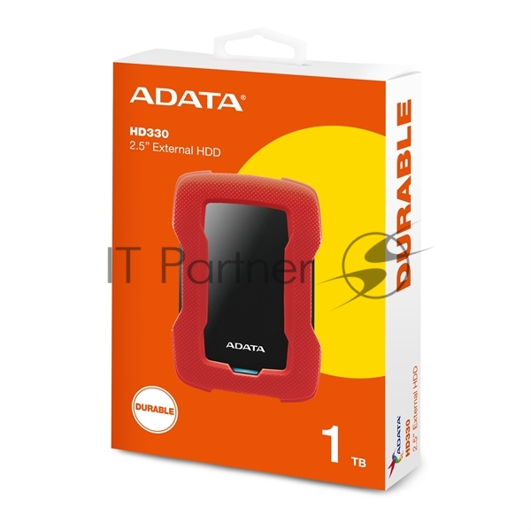 Внешний HDD 2.5" ADATA HD330, 1TB, USB 3.2 Gen 1 Type-A, 5400 rpm, красный