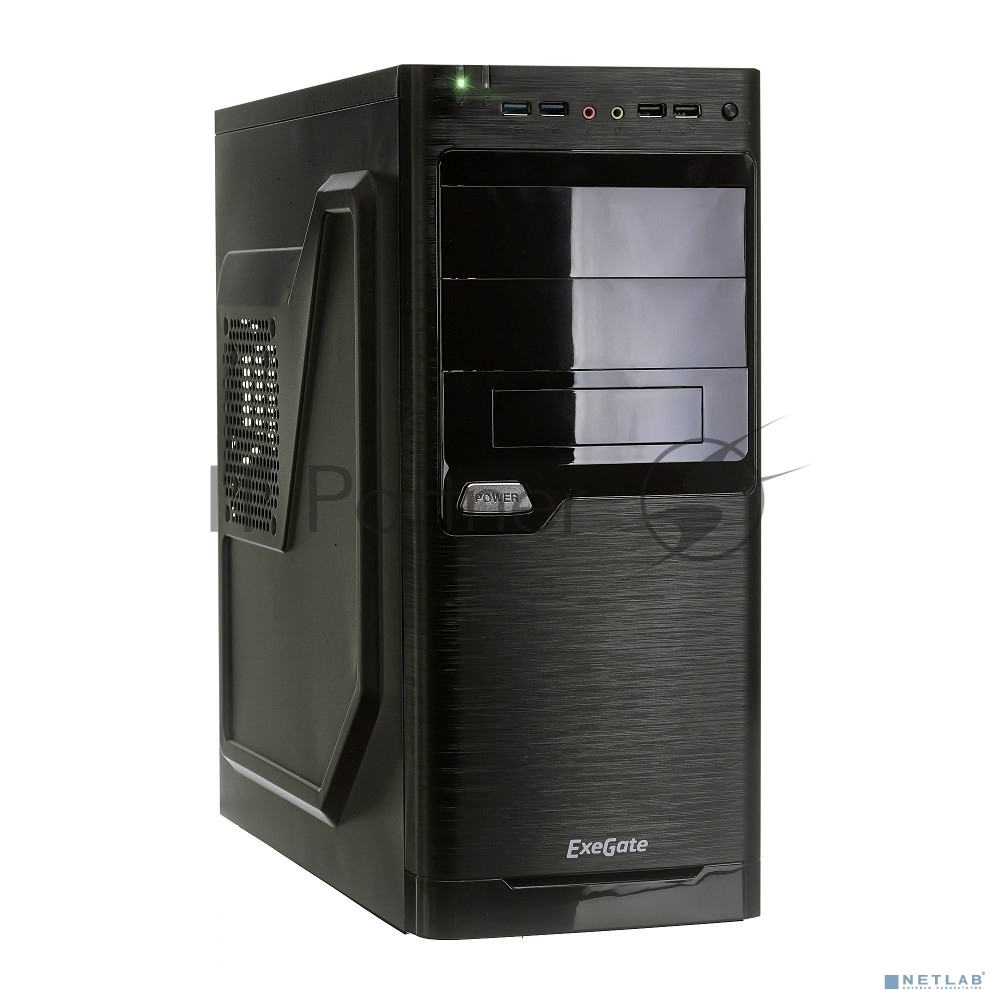 Компьютерный корпус Miditower ExeGate XP-330U Black, ATX, (XP450, Black,120мм), 2хUSB+2хUSB 3.0, Audio