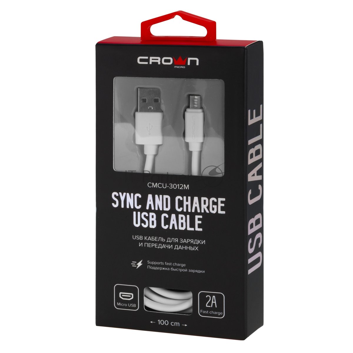 Кабель Crown USB - microUSB CMCU-3012M белый