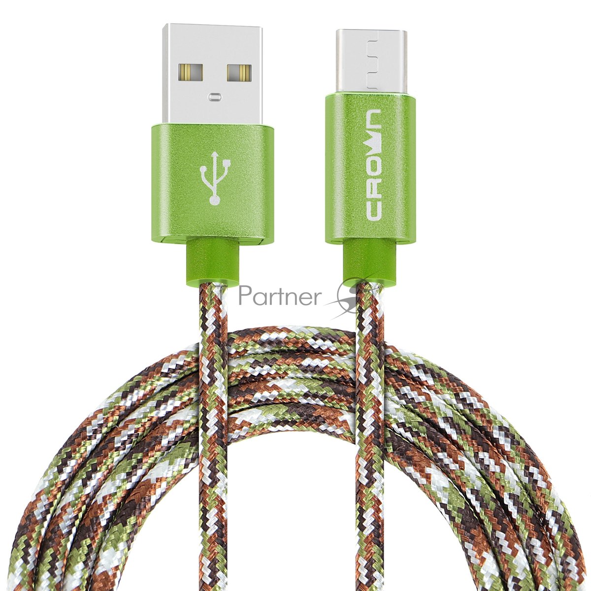 Кабель Crown USB - USB Type-C CMCU-3092C military