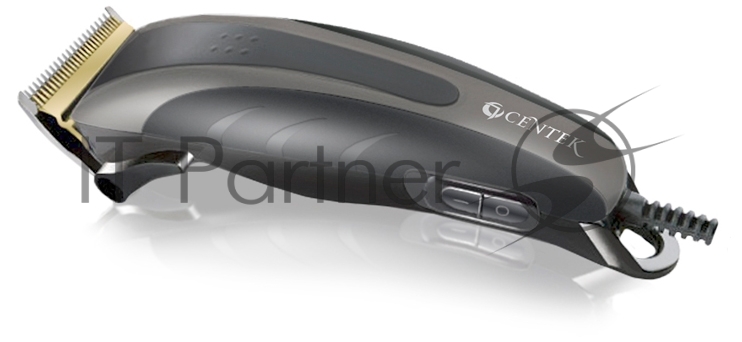 Машинка для стрижки Centek CT-2110 (черный/золотой) титановые ножи, прорезиненный корпус