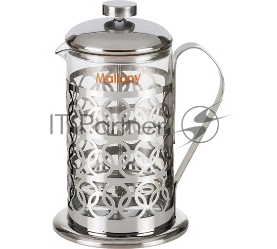 Френч-пресс MALLONY OLIMPIA, 800 мл, из жаропрочного стекла, в корп из нерж ст, T046-800ML (95092)