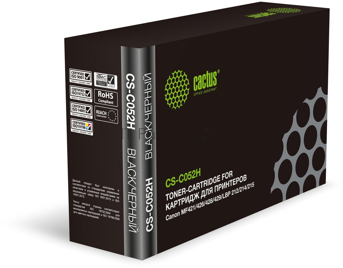Картридж лазерный Cactus CS-C052H черный (9200 стр.) для Canon MF421/426/428/429; LBP 212/214/215