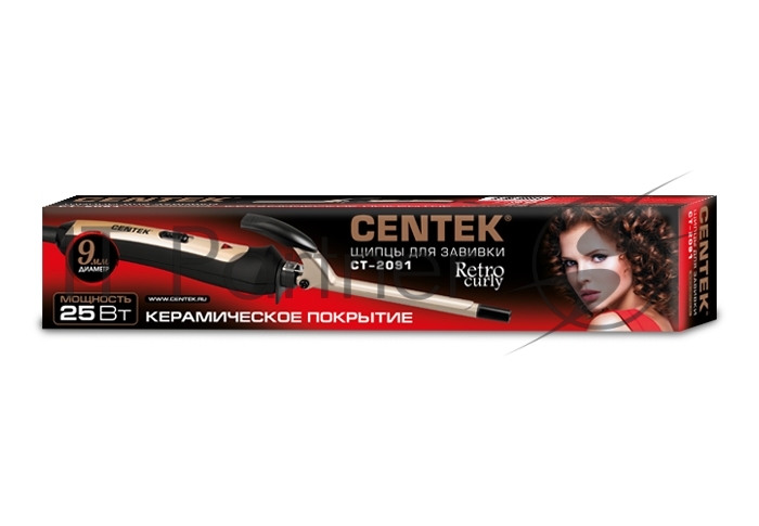 Щипцы для завивки волос Centek CT-2091 черный/золотистый, 9 мм, 200 °C, 1 режим