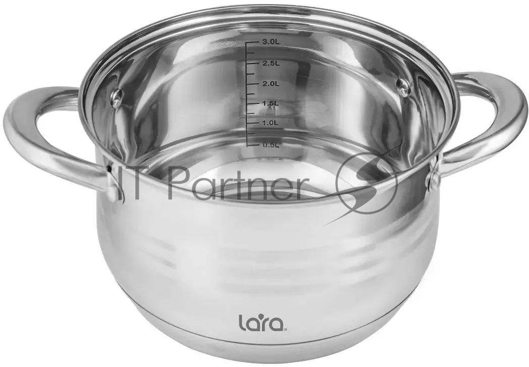 Кастрюля Lara LR02-582 SONATA 20x12,5 см, 3.9 л, нержавеющая сталь, с крышкой