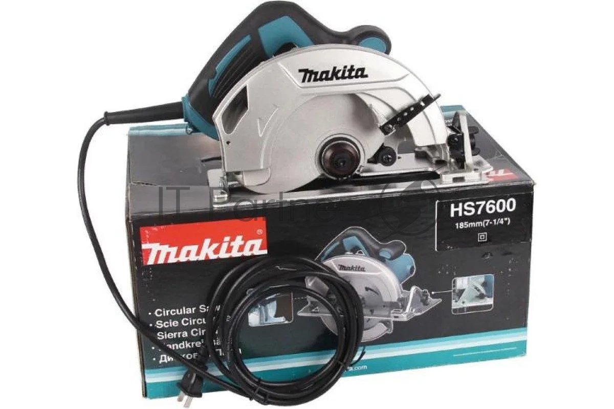 Пила Makita HS7600диск, 1200Вт,5200об\м,диск-ф185х30мм,рез-64мм,3.9кг, стальное основание, кор