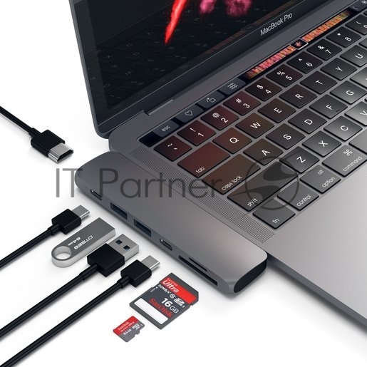 Док-станция Satechi ST-CMBPM, USB Type-C, HDMI/Thunderbolt 3/USB Type-C/SD/microSD/USB 3.0, USB