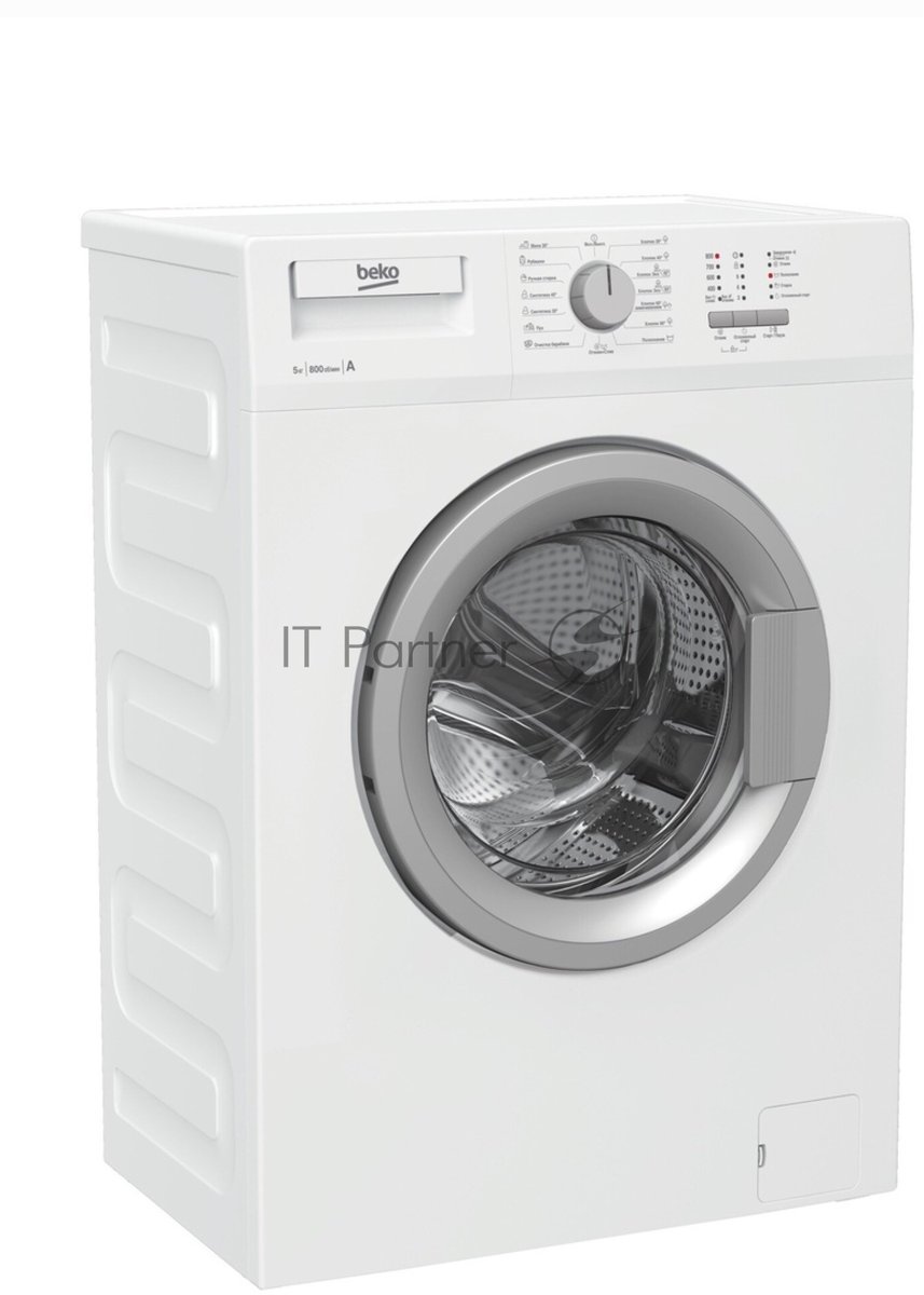 Стиральная машина Beko WRS 54P1 BSW белый, загрузка фронтальная 5 кг, 800 об/мин, класс: A-10%
