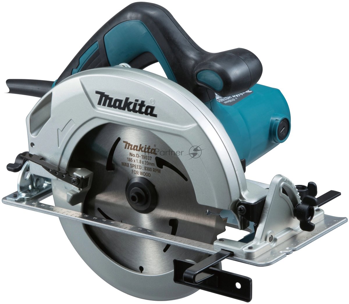 Пила Makita HS7600диск, 1200Вт,5200об\м,диск-ф185х30мм,рез-64мм,3.9кг, стальное основание, кор