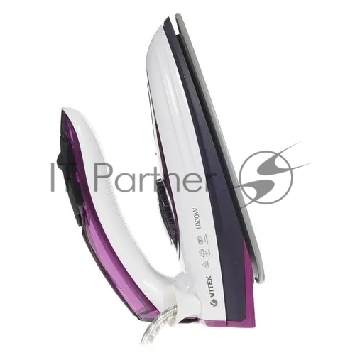 Утюг дорожный Vitek VT-8305 белый/фиолетовый, 1000 Вт, 30 г/мин, 45 г/мин, 70 мл