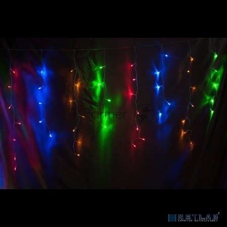 Гирлянда Neon-night Айсикл (бахрома) светодиодный, 1,8 х 0,5 м, прозрачный провод, 230 В, диоды RGB