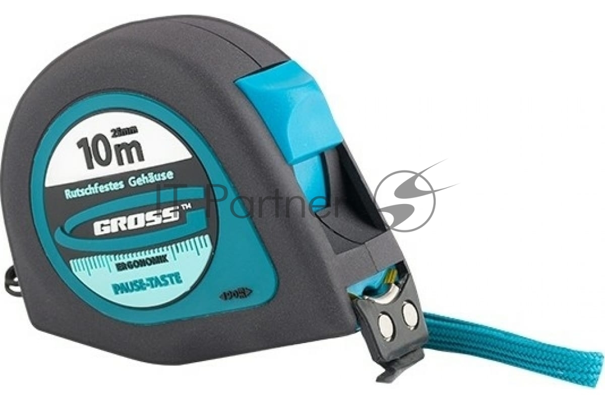 Рулетка Gross 31105 ''ergonomisch'' 10 м x 25 мм магнитный обрезиненный зацеп
