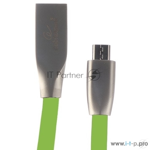 Кабель USB2.0 Cablexpert CC-G-mUSB01Gn-1M, AM/microB, серия Gold, длина 1м, зеленый, блистер