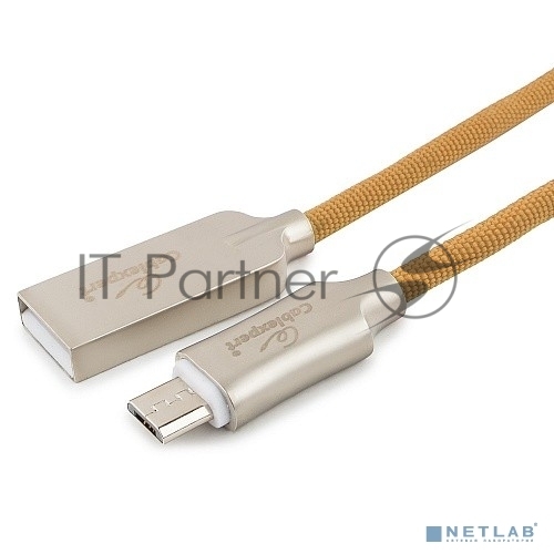 Кабель USB2.0 Cablexpert CC-P-mUSB02Gd-1.8M, AM/microB, серия Platinum, длина 1.8м, золотой, блистер