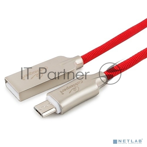 Кабель USB2.0 Cablexpert CC-P-mUSB02R-1.8M, AM/microB, серия Platinum, длина 1.8м, красный, блистер