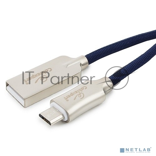 Кабель USB2.0 Cablexpert CC-P-mUSB02Bl-1.8M, AM/microB, серия Platinum, длина 1.8м, синий, блистер
