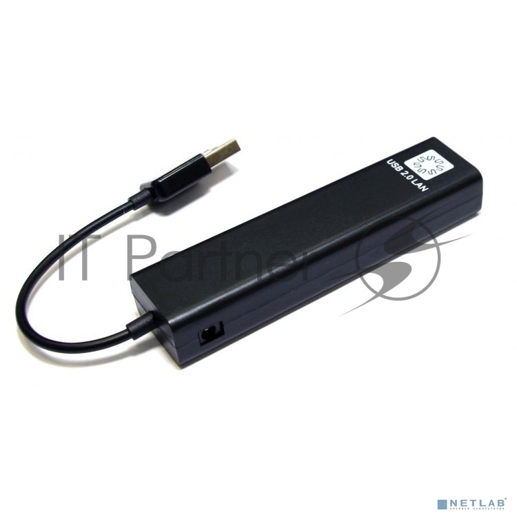 Кабель-адаптер 5bites UA2-45-06BKUSB2.0, 3хUSB2.0, RJ45 100MB, черный