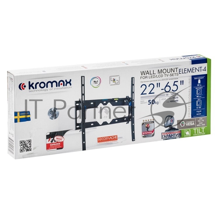 Кронштейн для LED/LCD телевизоров Kromax ELEMENT-4 черный
