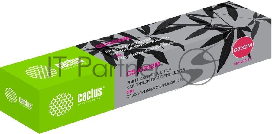 Картридж лазерный Cactus CS-O332M (46508734) пурпурный (3000 стр.) для Oki C332/MC363