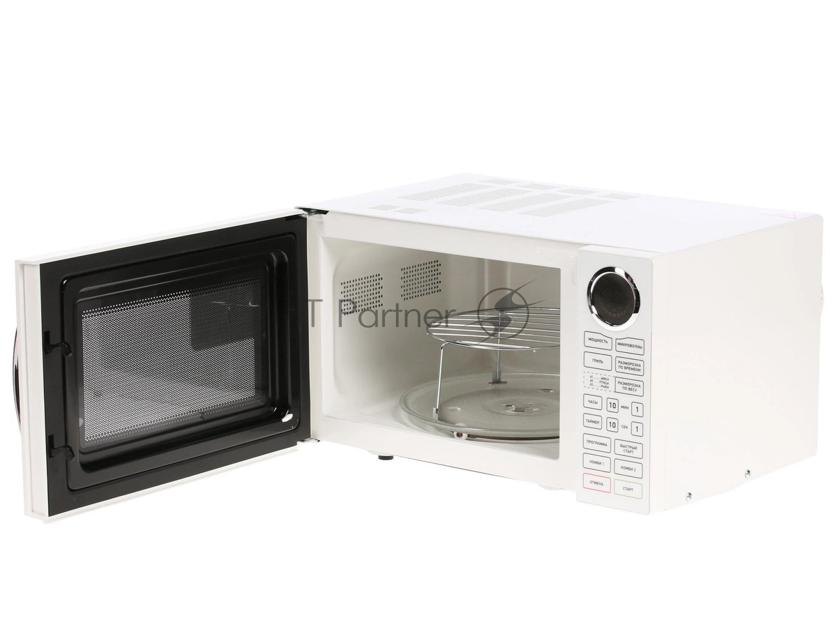 Микроволновая печь BBK 23MWG-930S/BW белый/черный, 23 л, 900 Вт, переключатели - сенсор