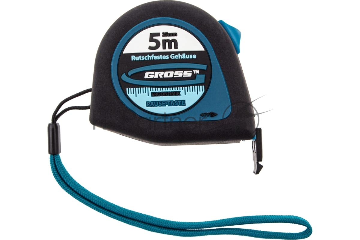 Рулетка Gross "Ergonomisch", 5 м x 25 мм, магнитный обрезиненный зацеп31103