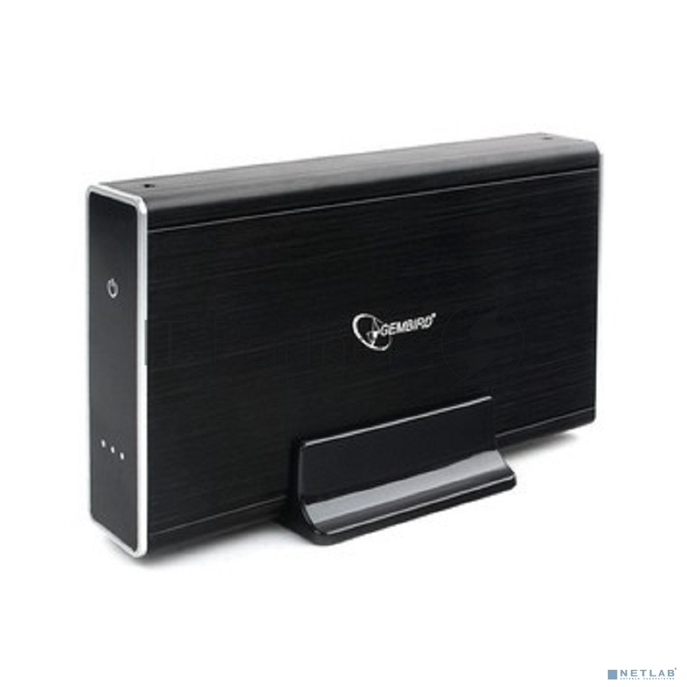 Бокс для жесткого диска EE3-U3S-80 Gembird 3.5", чёрный, USB 3.0, SATA, HDD/SSD, алюминий, сенсорная кнопка, блок питания